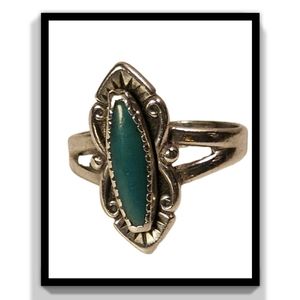 Sterling Silver Turquoise Navajo Vintage Oval Ring